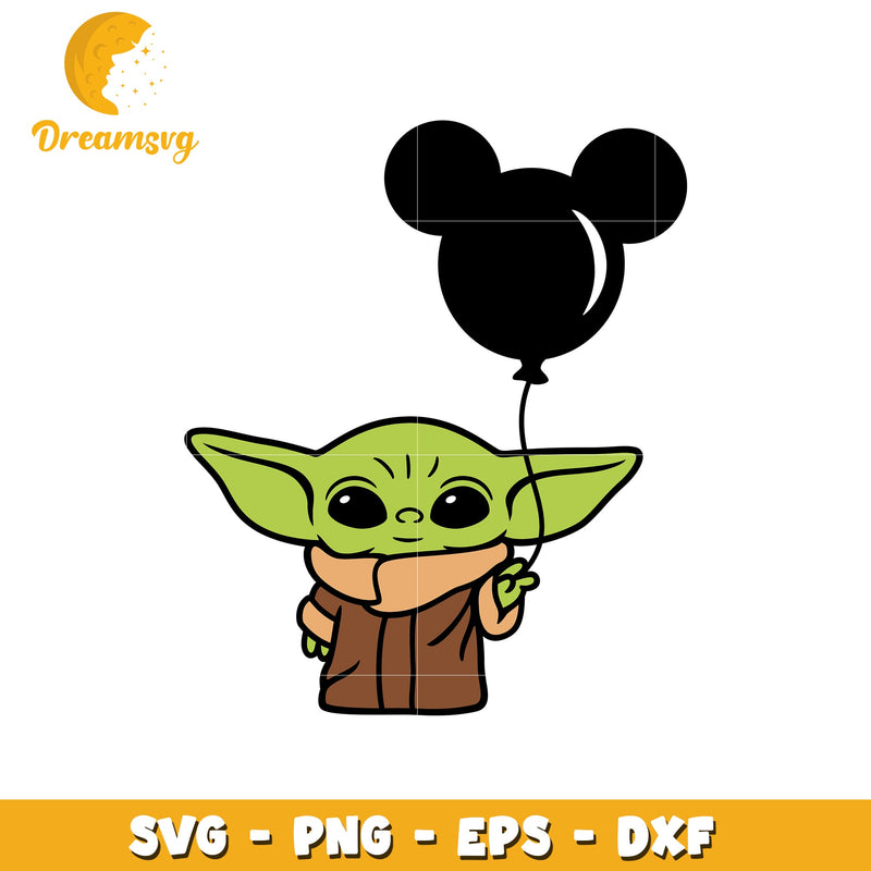 Yoda Mickey Balloon SVG PNG EPS DXF