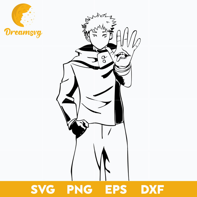 Yuji Itadori Svg, Jujutsu Kaisen Svg, Manga Anime Svg, Anime Character Svg, png, eps, dxf digital download.