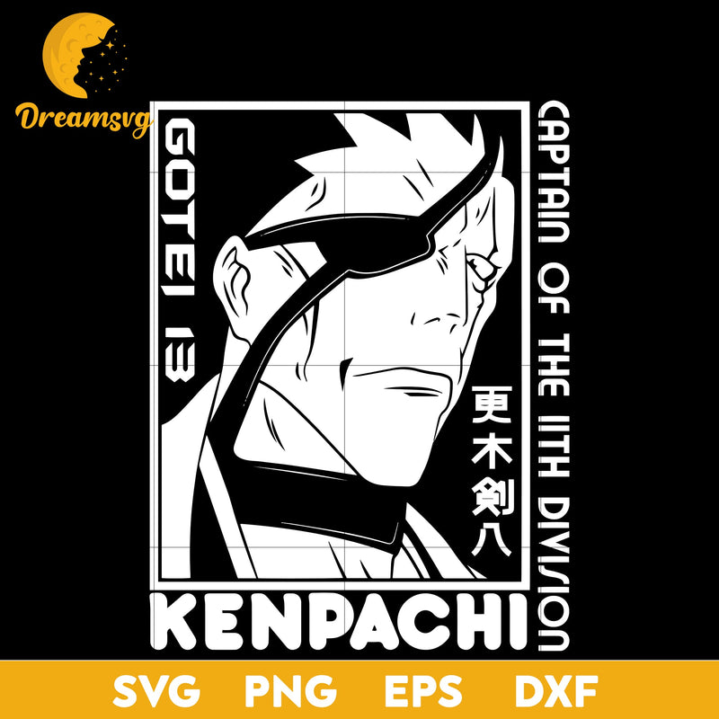 Zaraki Kenpachi Svg, Captain Of The 11th Division Svg, Bleach Svg, Characters Svg, png, eps, dxf digital download.