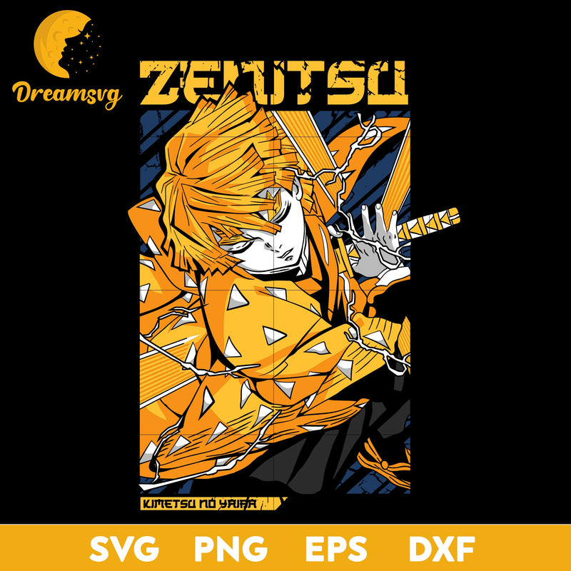 Zenitsu Agatsuma Svg, Zenitsu Svg, Anime Svg, Kimetsu No Yaiba Svg, Anime Zenitsu Agatsuma Svg, png, eps, dxf digital download.