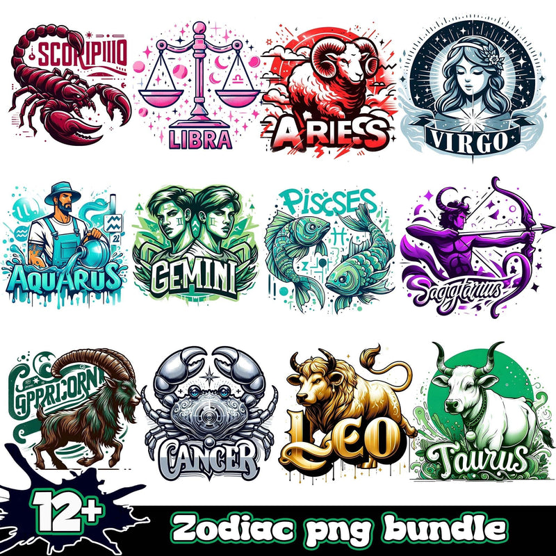 Zodiac Bundle 12+ PNG