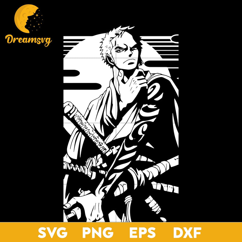 Zoro Svg, One Piece Svg, Roronoa Zoro Svg, Zoro One Piece Svg, Zoro Anime Svg, Anime Svg, One Piece Anime Svg, png, eps, dxf digital download.