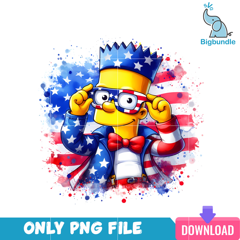 Bart Simpson American 4th Of July PNG