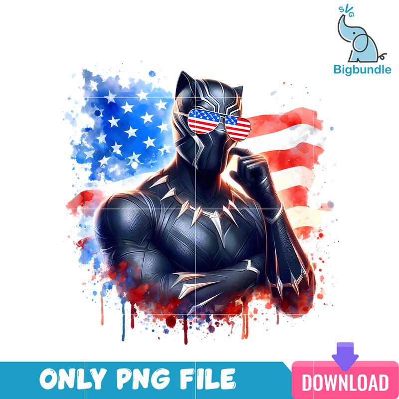 Black Panther American 4th Of July PNG