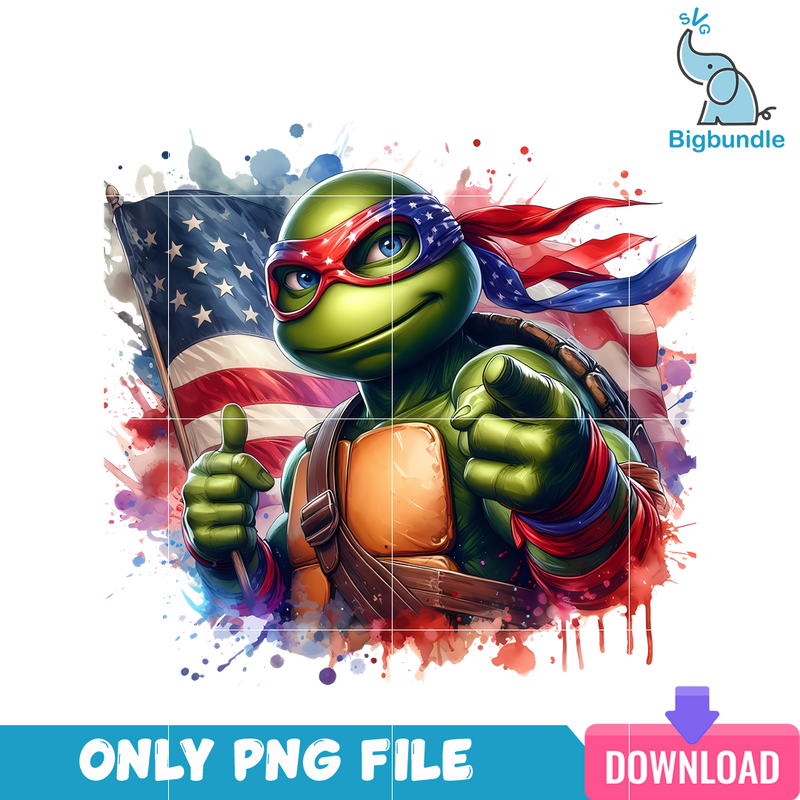 Teenage Ninja Turtle American 4th Of July PNG