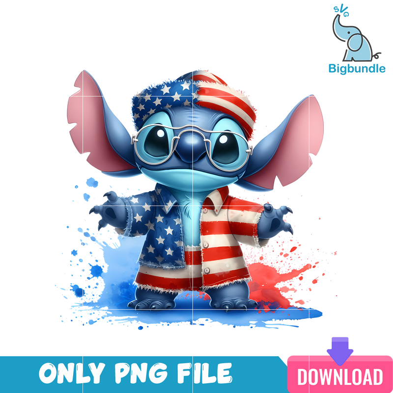 Stitch American 4th Of July PNG