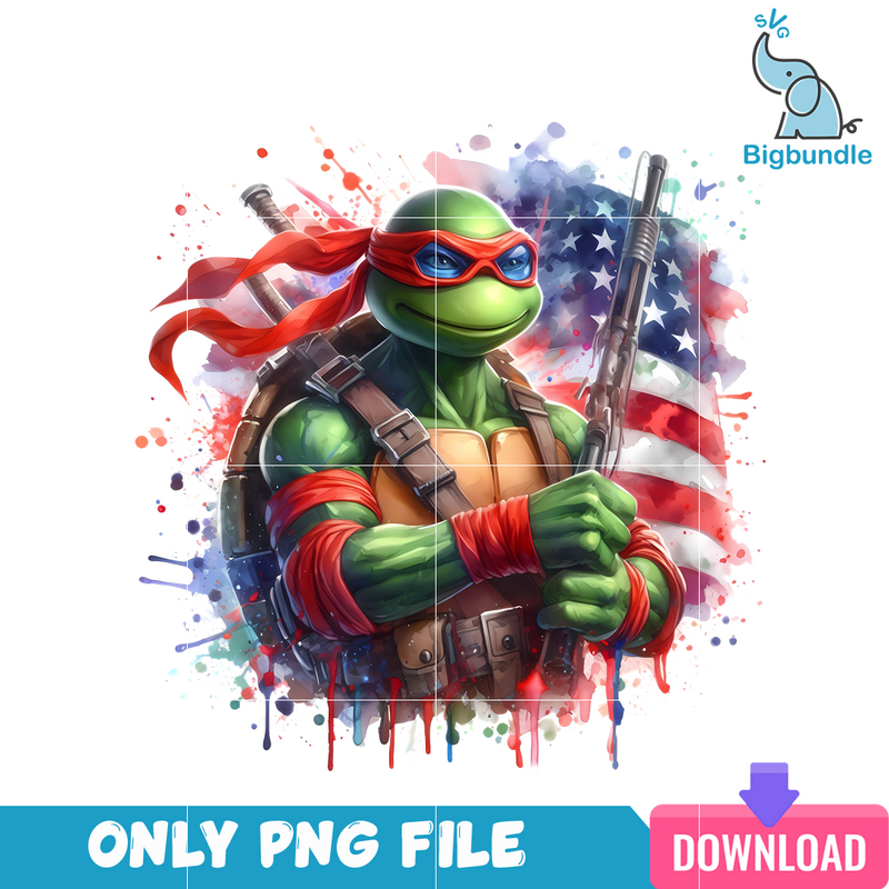 Raphael Ninja American 4th Of July PNG