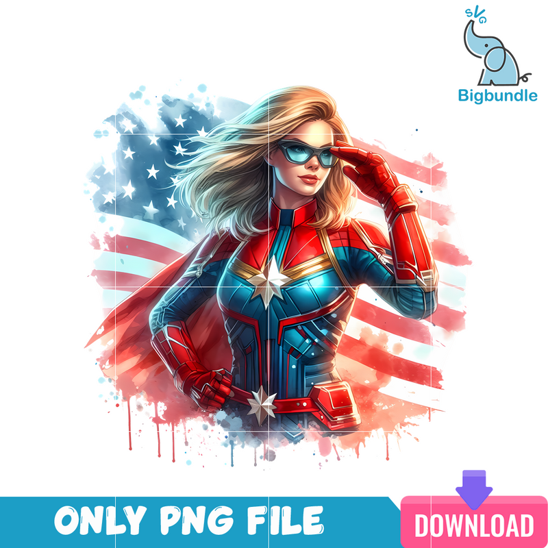 Captain Marvel American 4th Of July PNG