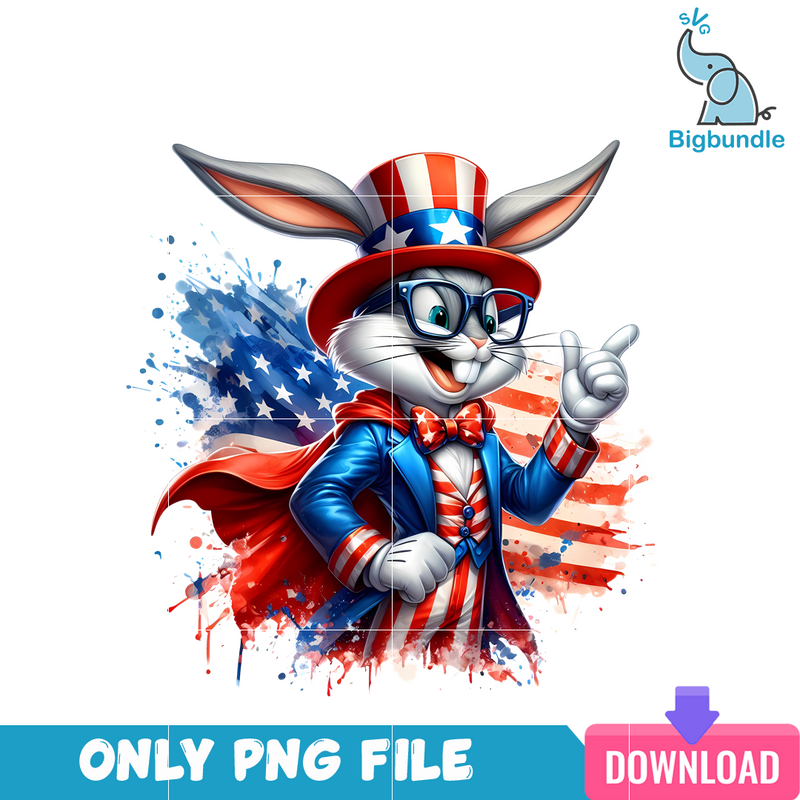 Bugs Bunny American 4th July PNG