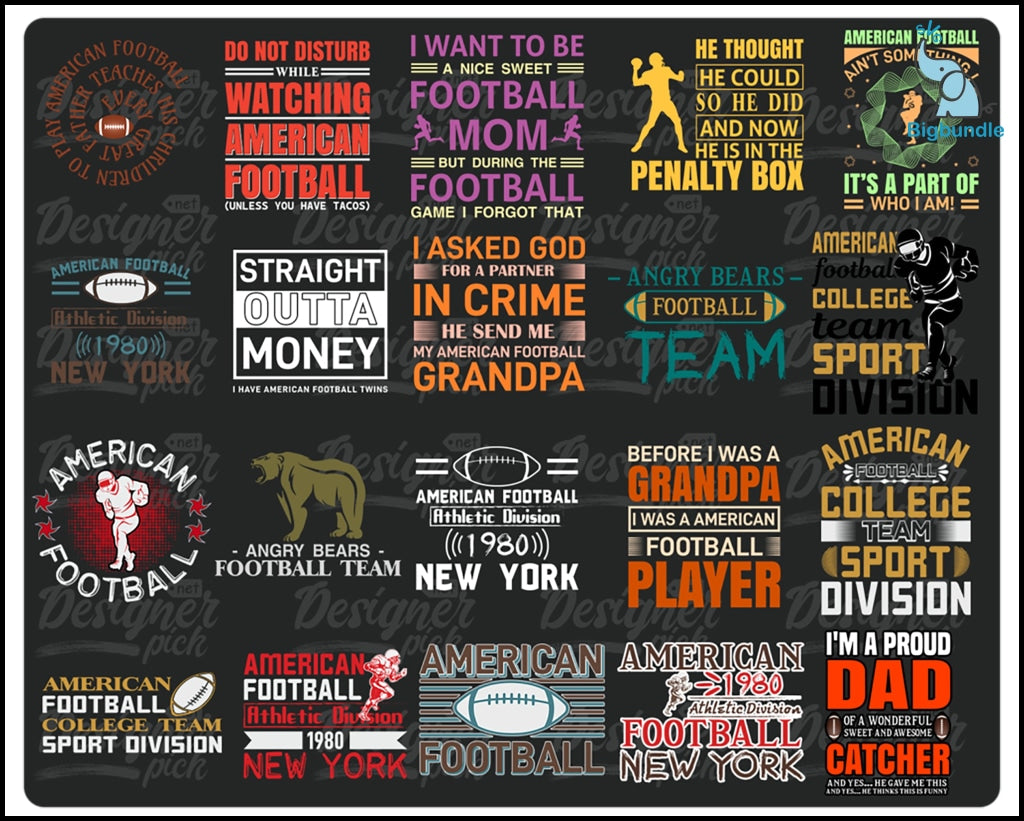 American Football Svg Bundle - Digital download