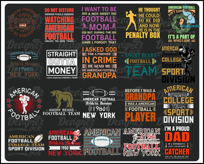 American Football Svg Bundle - Digital download