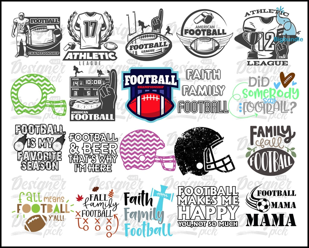 American Football Svg Bundle - Digital download