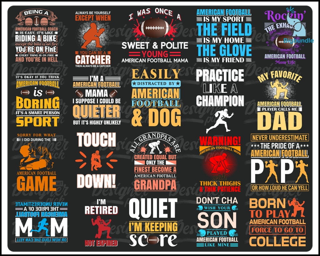 American Football Svg Bundle - Digital download