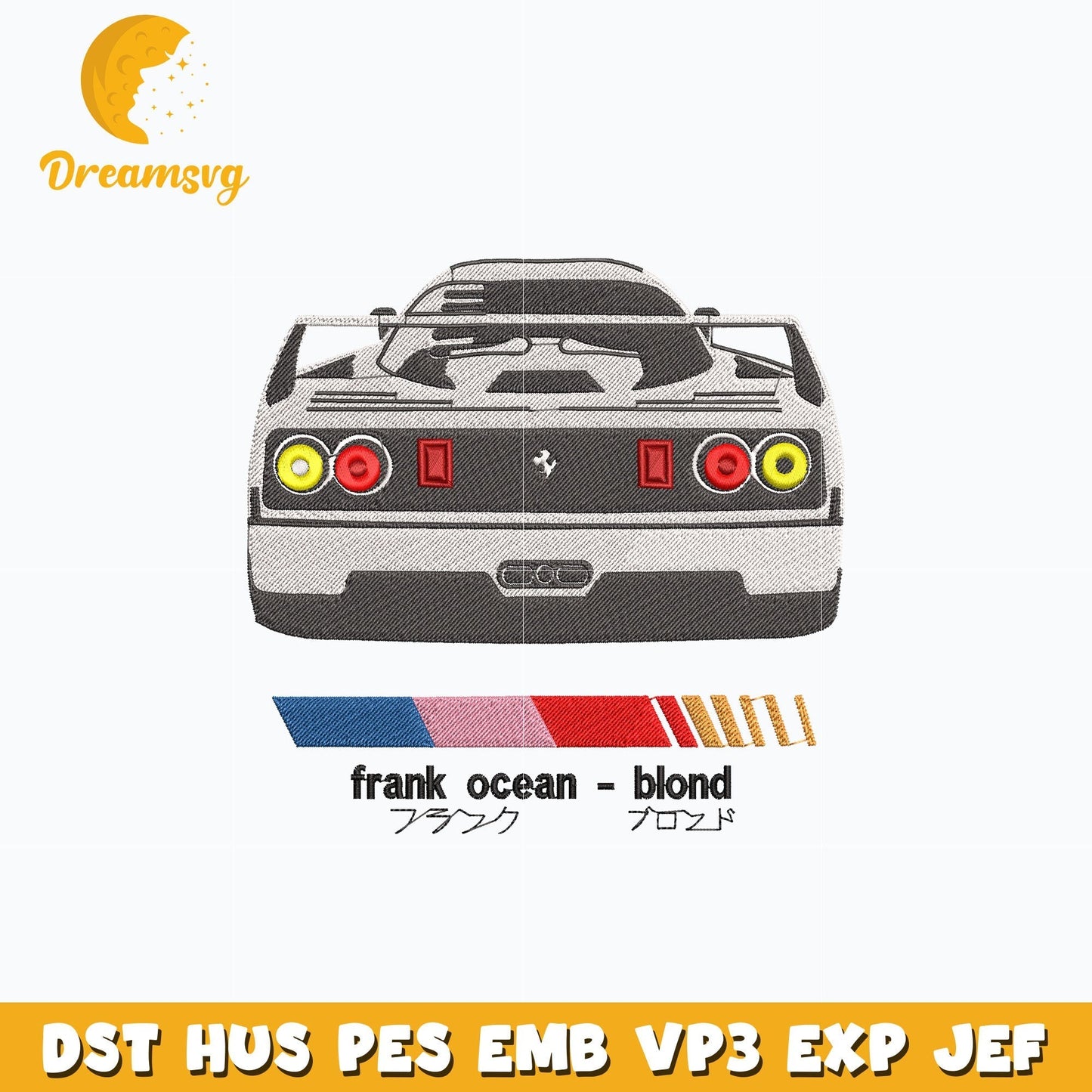 Car anime design embroidery