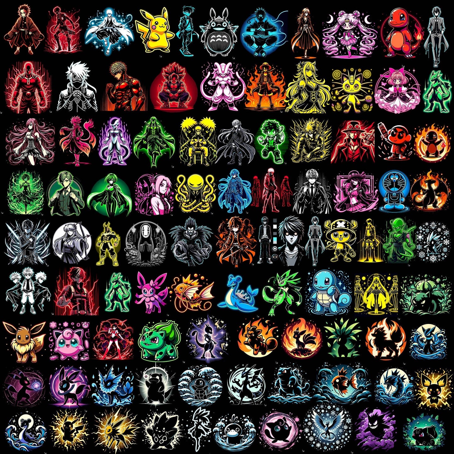 Anime neon bundle png new version 2024