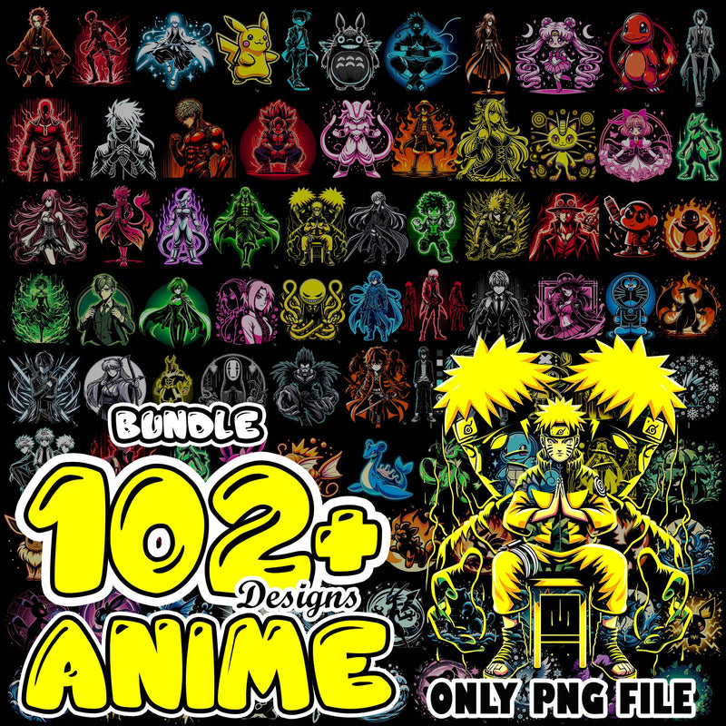 Anime neon bundle png new version 2024