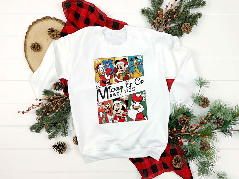 Christmas Mickey & Co Est.1928 PNG, Mickey Mouse Christmas PNG File.