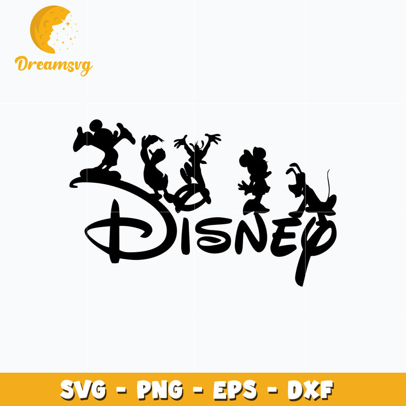 Mickey friends disney shadow svg