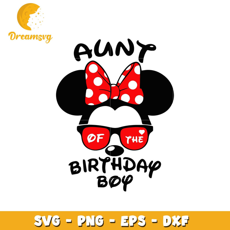 Minnie aunt of the birthday boy svg