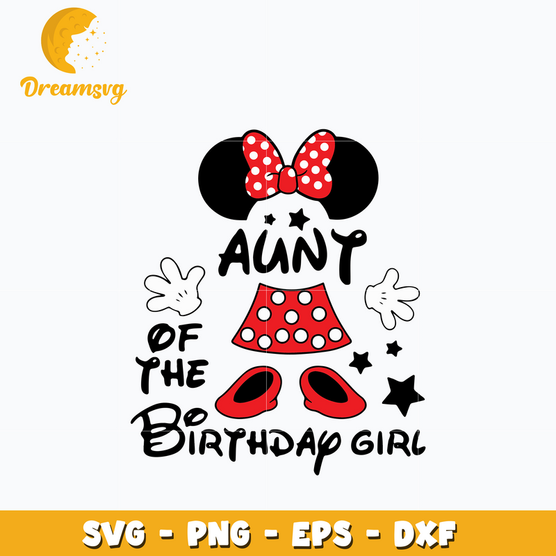 Minnie Mouse aunt of the birthday girl Svg