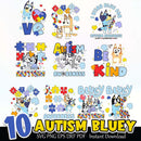 Autism Bluey SVG PNG EPS DXF PDF Bundle Instant Download