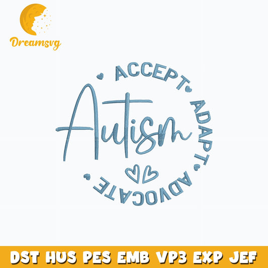 Autism accept adapt embroidery