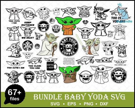 Baby Yoda SVG Bundle, Mandalorian Bundle SVG, Star Wars SVG, Baby Yoda Cricut