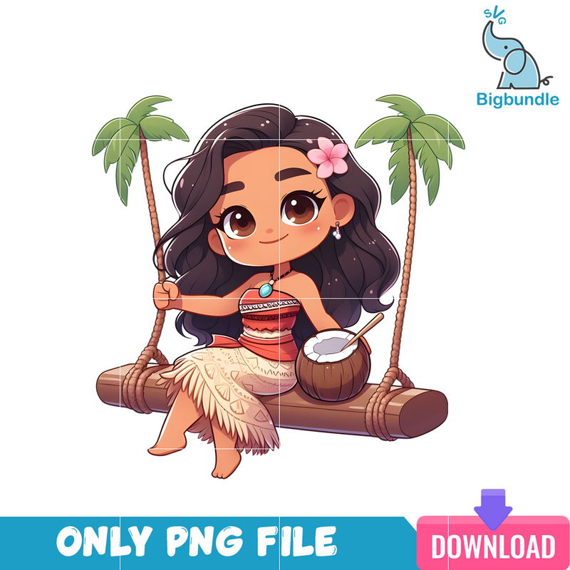 Summer Moana Disney Princess Chibi PNG