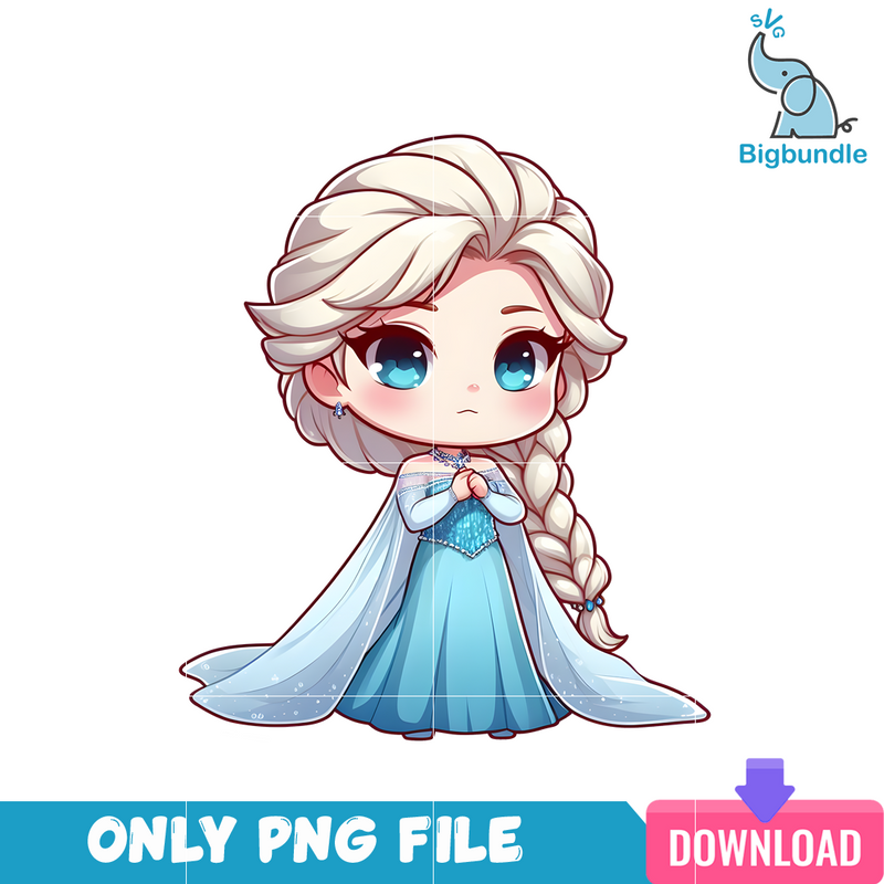 Elsa Disney Princess Chibi PNG