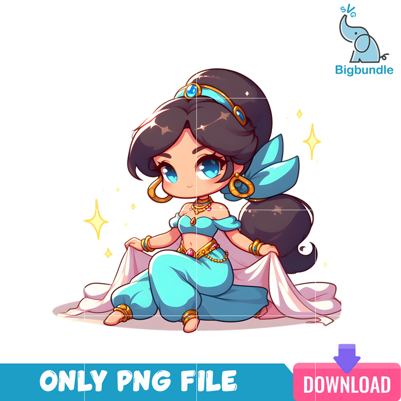 Bling Jasmin Disney Princess Chibi PNG