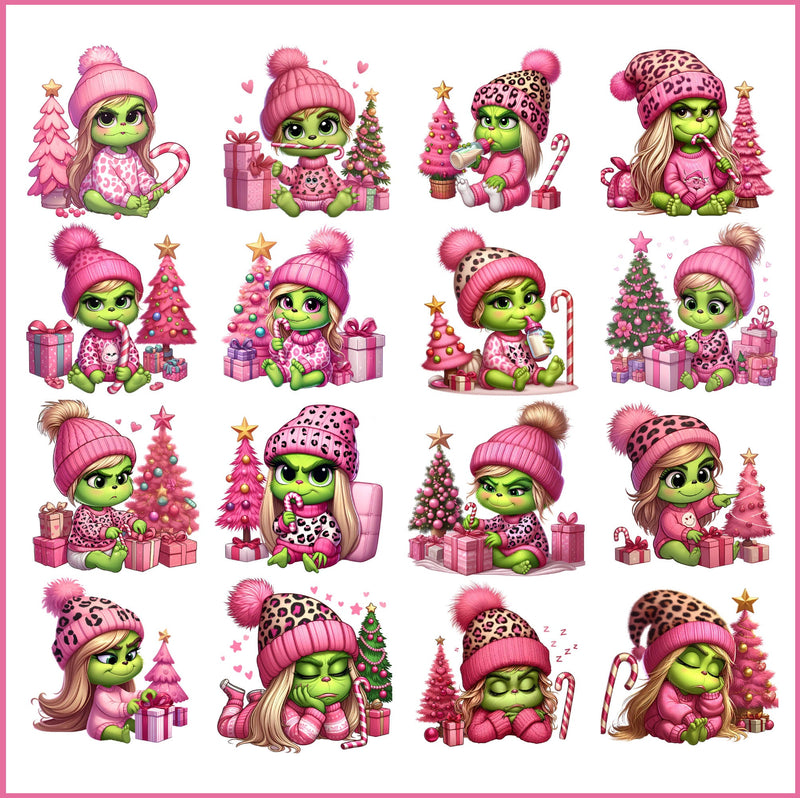 Boujee Baby Grinch, cute grinchmas png bundle