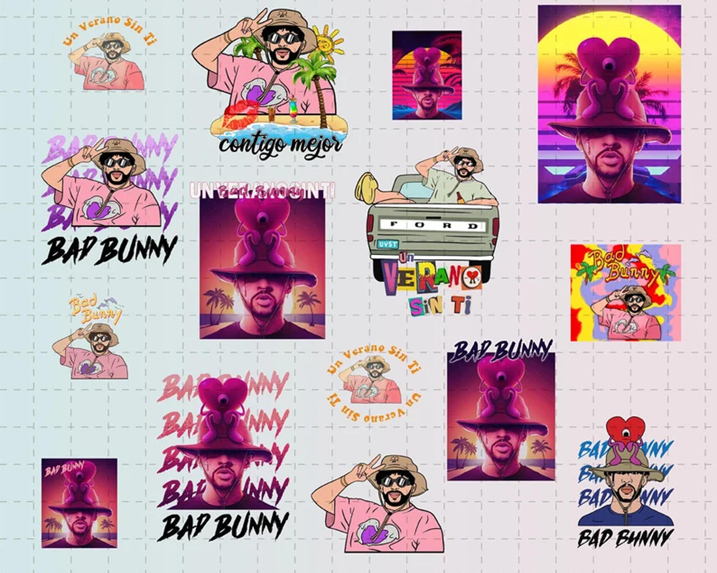 Bad Bunny Bundle PNG , Bundle bad bunny - Digital download