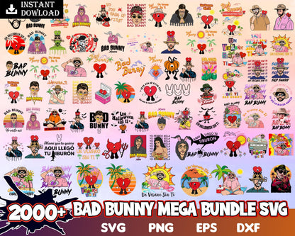 2000+ Bad Bunny, Bad Bunny digital designs, Bad Bunny svg, png, eps, dxf, Digital download.