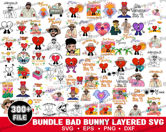 300+ Bad Bunny SVG, Bundle bad bunny layered svg