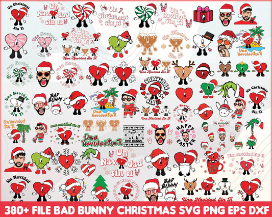 435+ Christmas Bad Bunny, Xmas 2022 Bad Bunny digital designs, Bad Bunny svg, png, eps, dxf, Digital download.