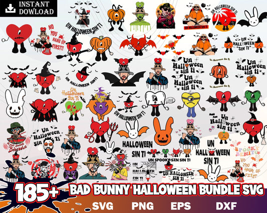 185+ Bad Bunny Halloween, Bad Bunny Horror SVG, Bad Bunny Png, Freddy Kruger Png, Digital horror download.
