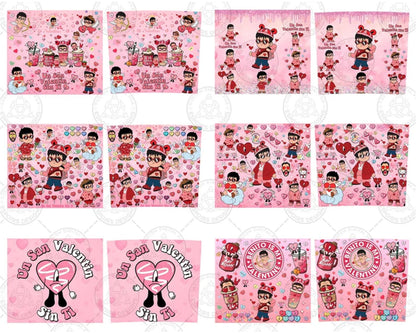 Valentine Bad Bunny Glass Tumbler, Valentine 20oz Tumbler, Trendy Valentine Png,Valentine Benito Png