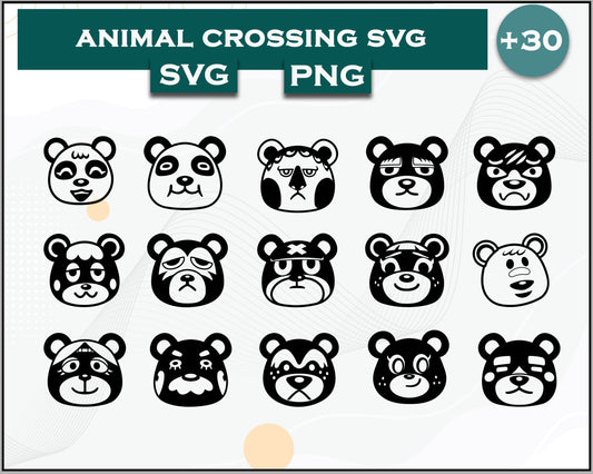 30+ Bears Svg Bundle, Animal Crossing Svg Bundle, Animal Crossing Svg, Cartoon svg, png digital file