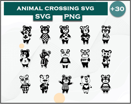 30+ Bears Svg Bundle, Animal Crossing Svg Bundle, Animal Crossing Svg, Cartoon svg, png digital file
