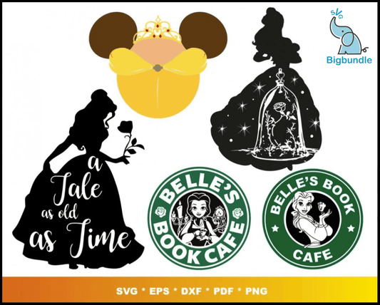 Belle svg bundle 100+ svg, png, dxf, pdf