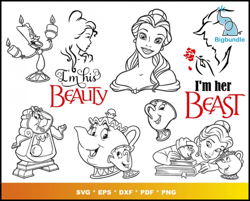 Belle svg bundle 100+ svg, png, dxf, pdf