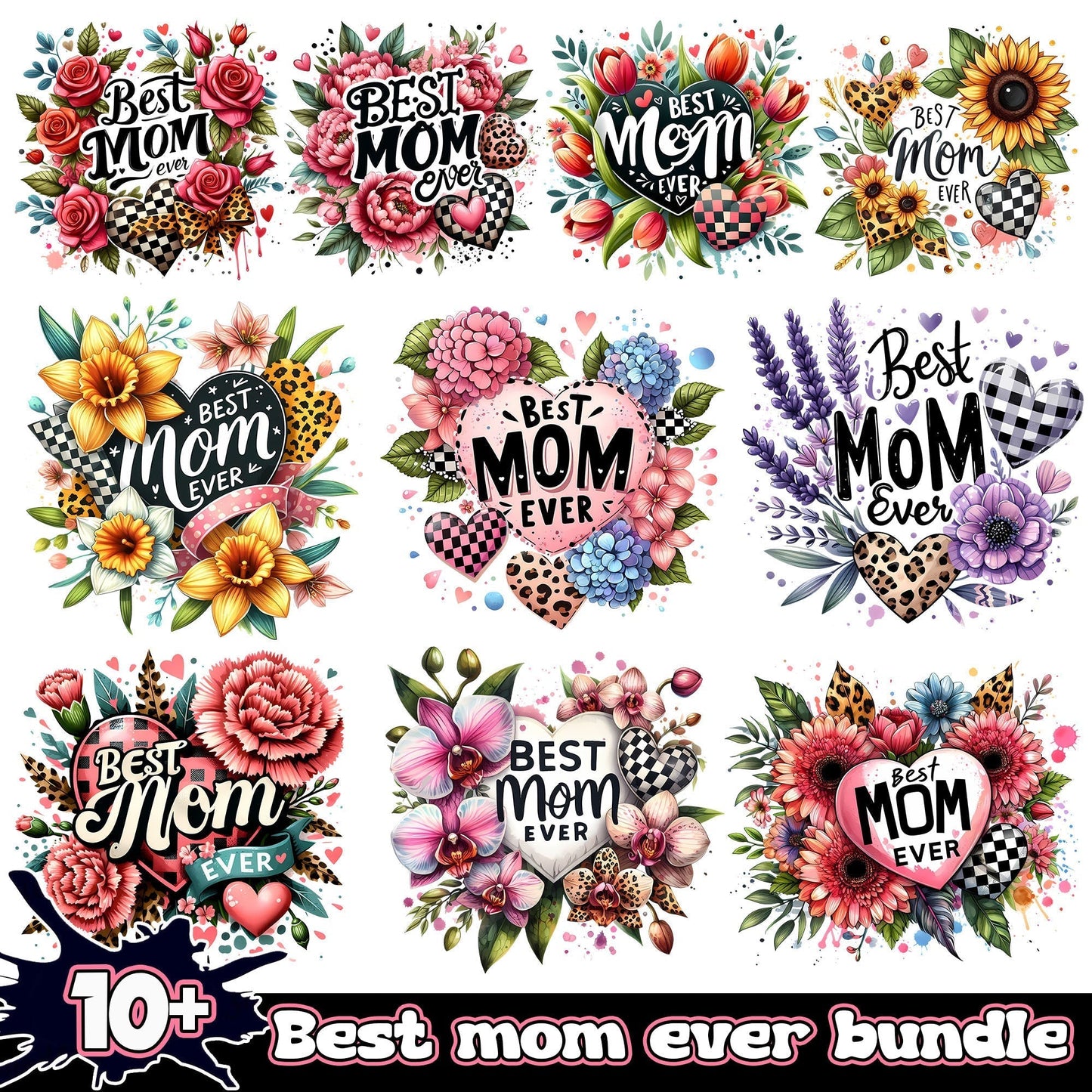 Best Mom Ever Bundle PNG