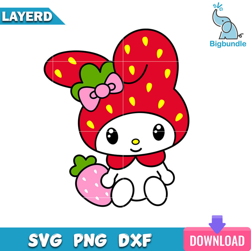 Strawberry My Melody Svg, Hello Kitty Svg, Sanrio Svg, SG19062350