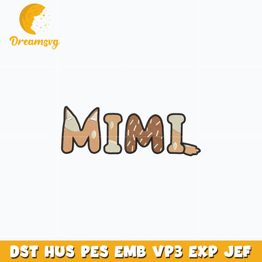 Bingo mimi embroidery design