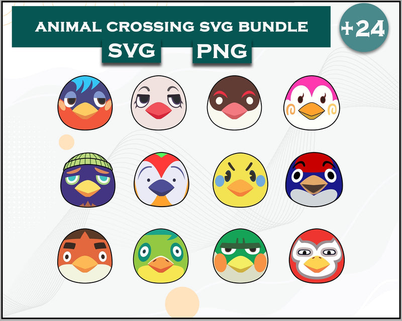 24+ Bird Svg Bundle, Animal Crossing Svg Bundle, Animal Crossing Svg, Cartoon svg, png digital file