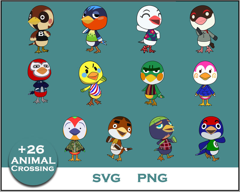 26+ Birds Svg Bundle, Animal Crossing Svg Bundle, Animal Crossing Svg, Cartoon svg, png digital file