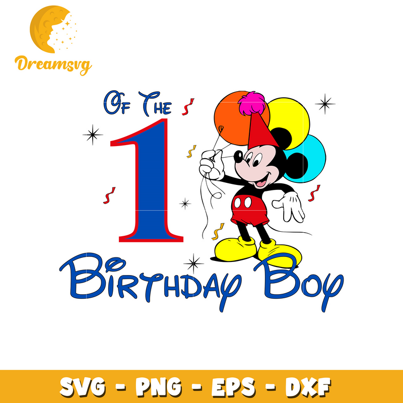 Mickey mouse of the birthday boy svg