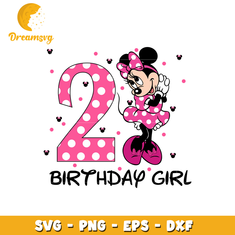 Minnie mouse happy birthday girl svg