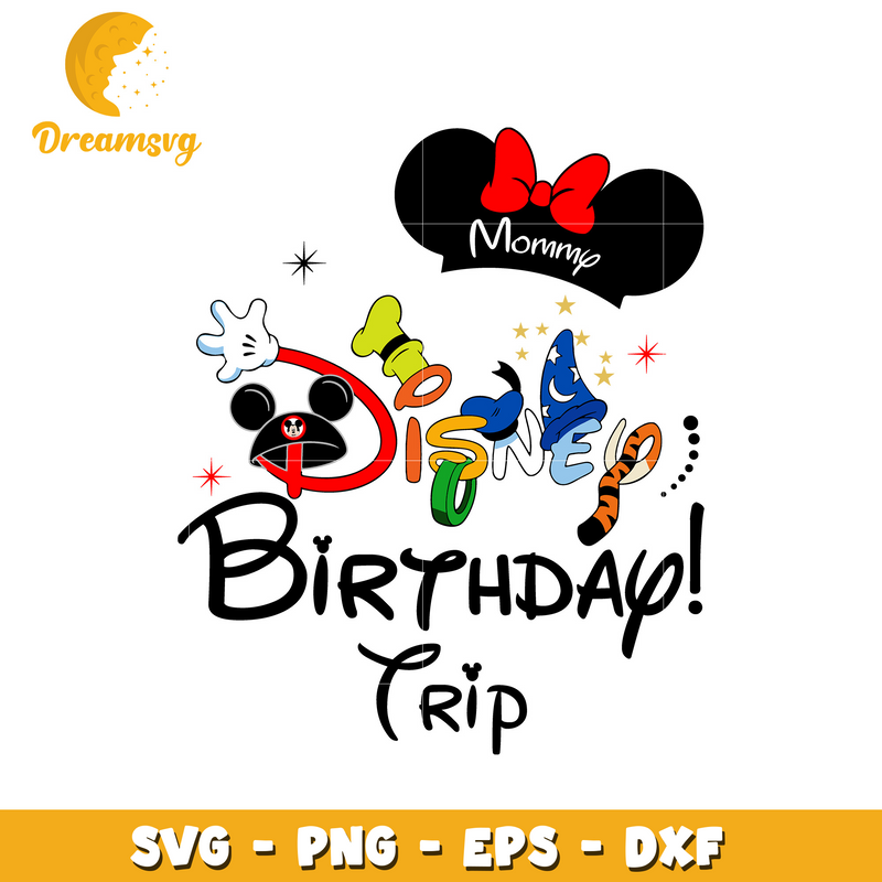 Minnie mommy disney birthday trip svg