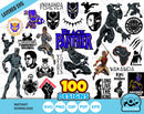 Black Panther 100 cliparts bundle, Black Panther SVG cut files for Cricut / Silhouette, PNG, DXF, instant download
